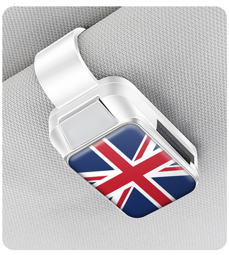 New Car Flag-Shaped Glasses Clip, Multifunctional Car Sunglasses Holder, In-Car Ticket Clip, Sun Visor Sunglasses Clip