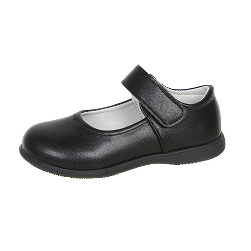 Girls' leather shoes black performance soft-soled middle and large children's spring and autumn children's student shoes little girl princess shoes