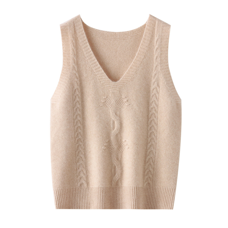 Andy terciopelo cuello en V suéter Chaleco de las mujeres de otoño e invierno de moda todo fósforo sin mangas chaleco pesado jacquard bottoming chaleco image 6