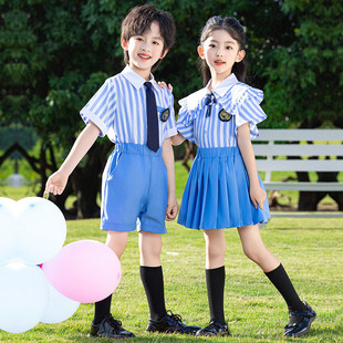 Primary School Students' School Uniform English Style June 1 Chorus Performance Suit Summer Kindergarten Garden Suit Graduation Photo Class Suit suit