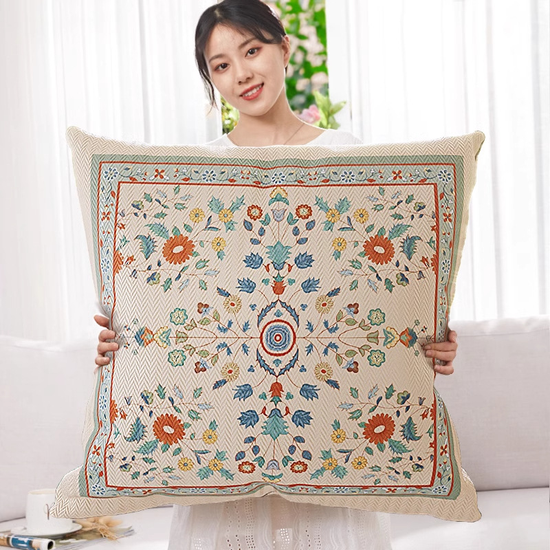 美式轻奢北欧抱枕沙发客厅靠背靠垫套床头大靠枕60×60抱枕套枕头