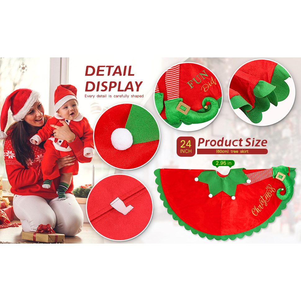 Transfronterizo nueva decoración de Navidad rojo elfo pierna árbol de Navidad falda delantal decoraciones