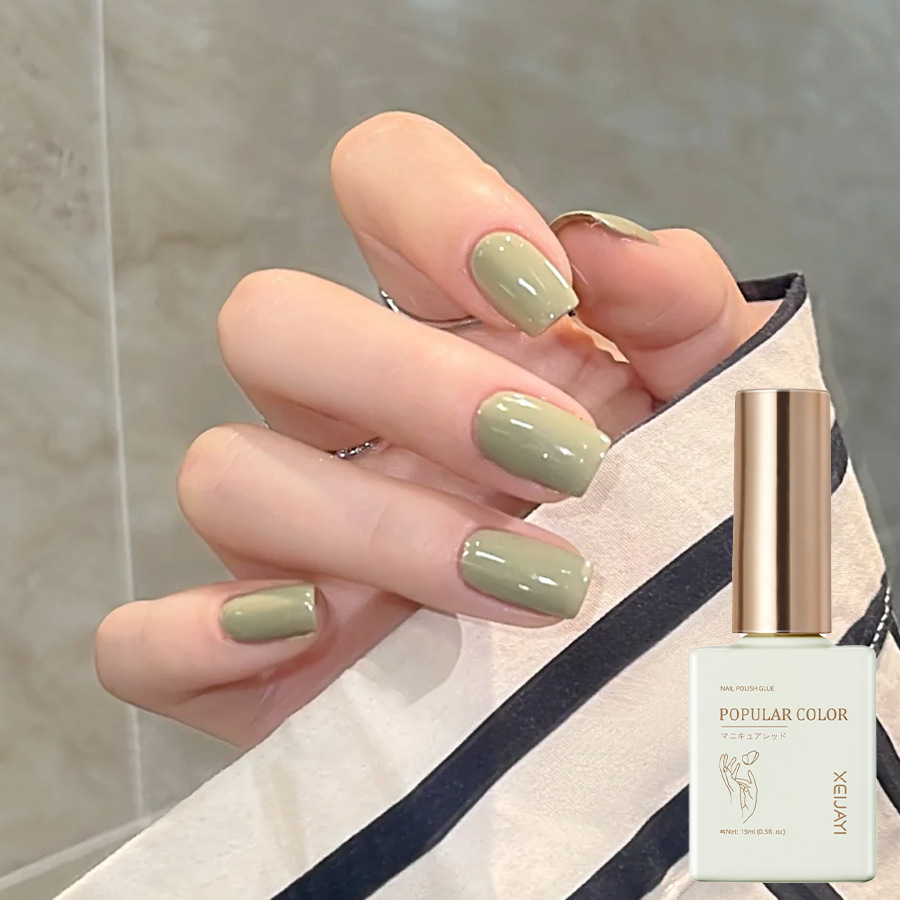 Solid color new white nail polish gel naked through nail shop special high nail polish lasting firm factory wholesale