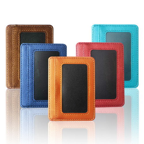 Manufacturer cross-border men's and women's picture frame card holder large capacity card slot PU leather ultra-thin card holder multi-card slot wholesale