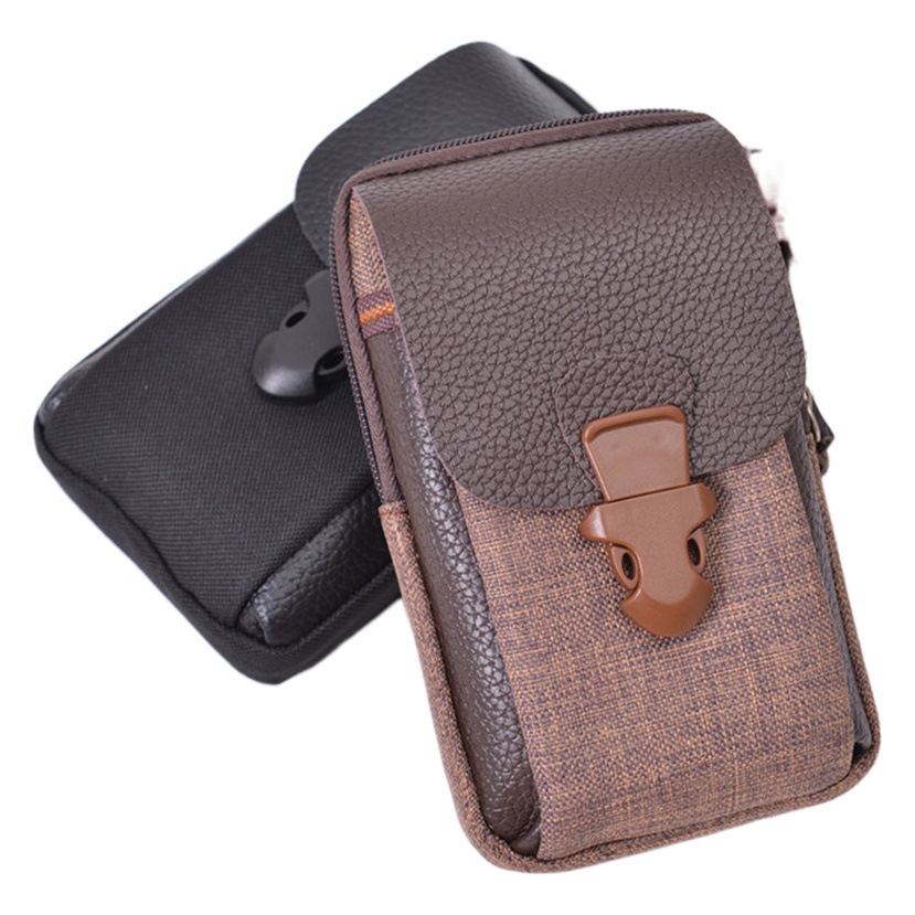 6.5 inch mobile phone waist bag wear belt mobile phone bag middle-aged and elderly coin purse cigarette wear-resistant site waist bag wholesale