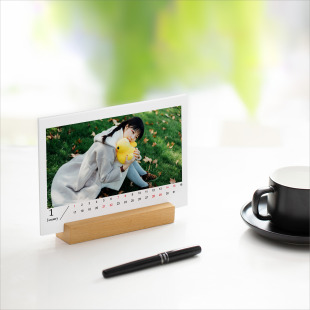 Customized Wooden Desk Calendar 2026 DIY Creative Photo Self-Made Corporate Logo Insert Card Calendar Custom-Made with Your Own Design