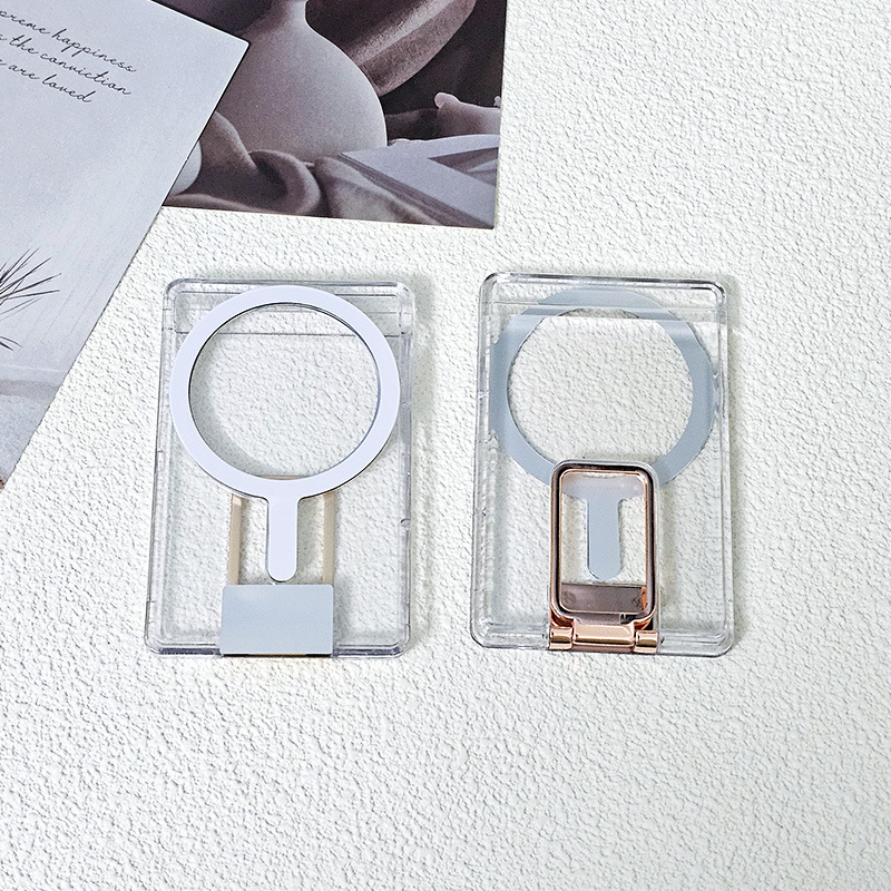 Apple Magsafe 磁気カードホルダーブラケット携帯電話銀行カードホルダーイン女性透明 Apple 磁気カードホルダーに適しています|undefined