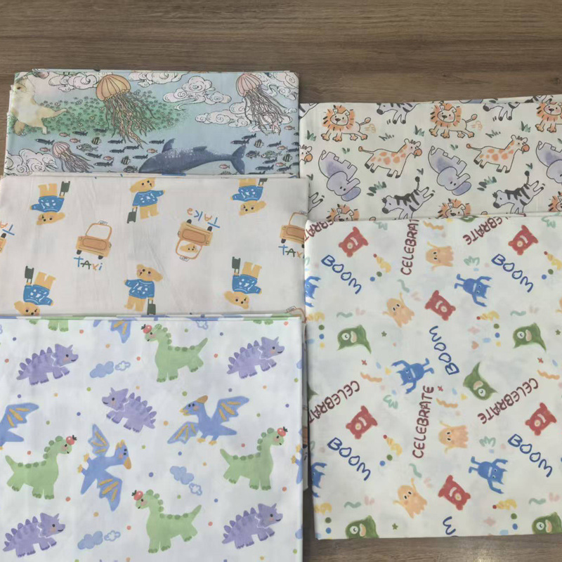 Non-Fluorescent All-Cotton Children's Cartoon Bedding Fabric, Baby Pure Cotton Clothing Fabric, DIY Handmade Fabric Wholesale