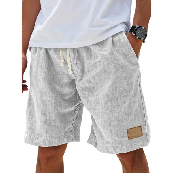 2025 Cross-Border Amazon New Men's Retro Breathable Linen Loose Holiday Shorts Fashionable Casual Shorts
