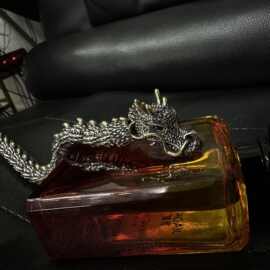 新中式复古民族风蓝宝石龙头手链男款霸气龙鳞泰银间金款生肖手环