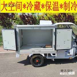 麦冷冻车电动三轮车冷藏保温链车厂蔬菜配送冰柜太保保鲜送餐车