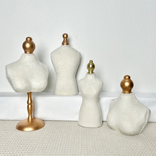 新中式印花人像模特绒布首饰架脖子珍珠项链珠宝饰品陈列直播道具