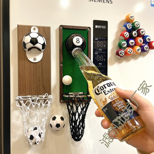 Bottle Opener Bottle Opener Creative Billiards Refrigerator Magnet Shooting Bottle Opener Football Magnet Basketball