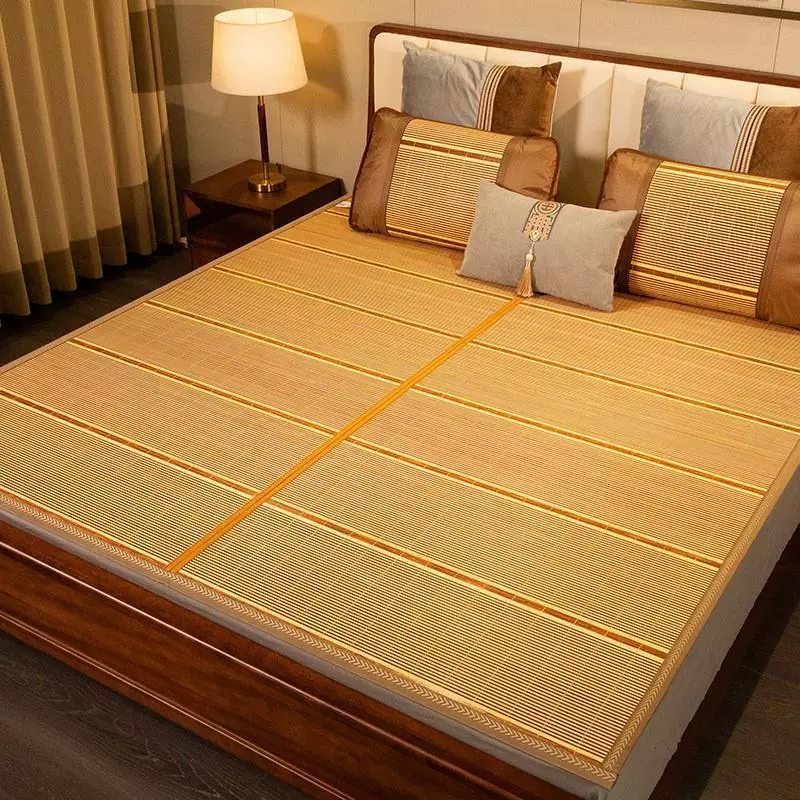 定制凉席竹席夏季冰丝席学生宿舍单人草席夏天可折叠冬夏两用跨境