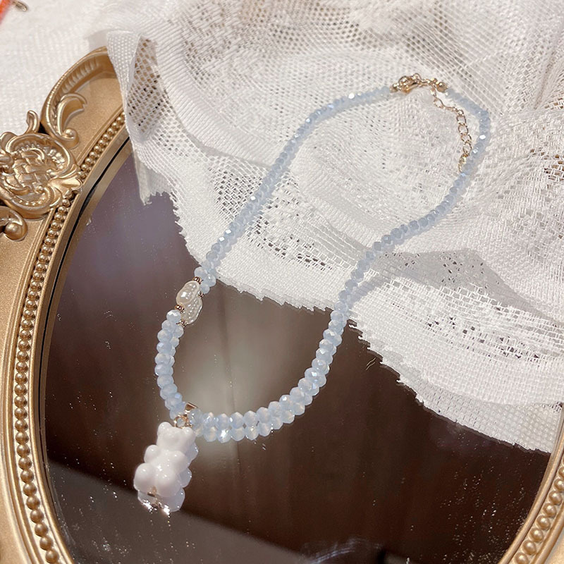 18g Weight Beaded Pendant Material Pendant Necklace Classification Beaded Chain Material 1 Piece Quantity Holiday, Daily Occasion Beaded Material Bear Pattern Women's Gender Cute, Sweet Style Cute Sweet Bear Beaded Wholesale Pendant Necklace 12