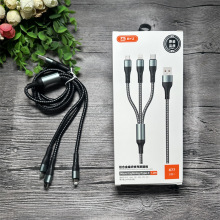 BYZ X77 一拖三 手机数据线120W全兼容闪充 编织线 三合一 1.2米