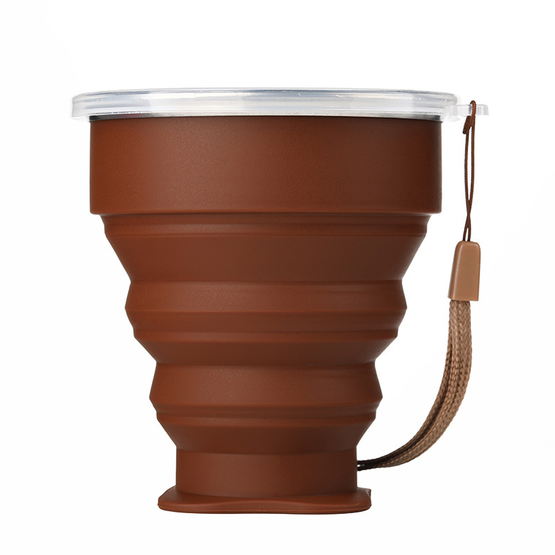 Taza de agua plegable transfronteriza de silicona para viajar, taza de agua plegable fácil de transportar, taza de agua plegable anti-caída, taza de agua plegable de moda