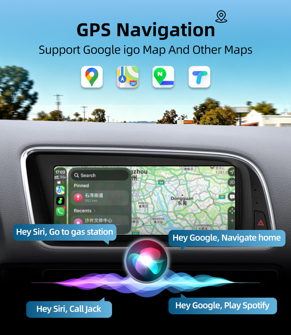 Car DVD navigation suitable for Audi Q5 8R 2009-2017, Android wireless Carplay central control large screen