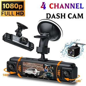 Dörd linzalı videoregistrator, HD 1080P geniş bucaqlı, gecə görmə, Wifi