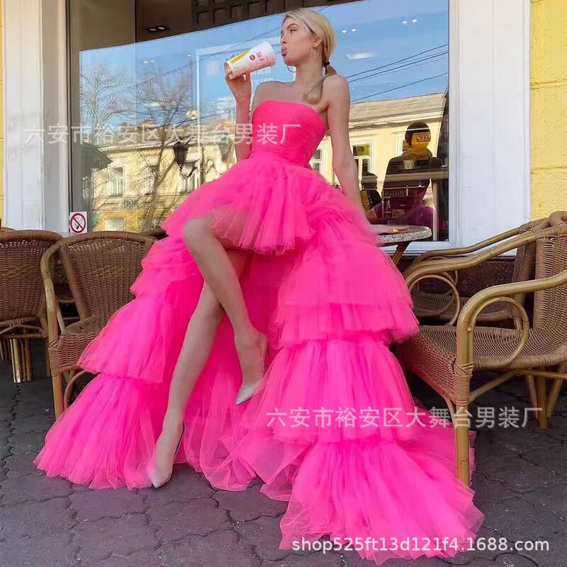 European and American Foreign Trade Amazon AliExpress wish new sleeveless tube top Princess dress wedding banquet ball evening dress