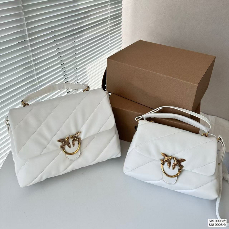 New Pinko Same Style Genuine Leather Chain Swallow Bag High Quality Puff Cloud Chain Shoulder Crossbody Women's Bag