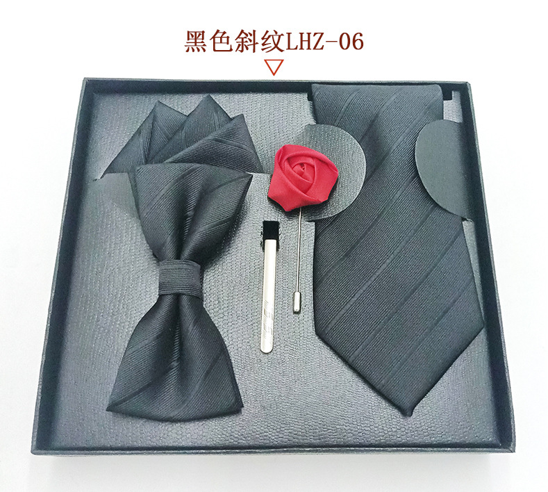 Directo de fábrica desgaste formal hombres corbata cuadrada bufanda caja regalo moda boda cena novio pajarita traje