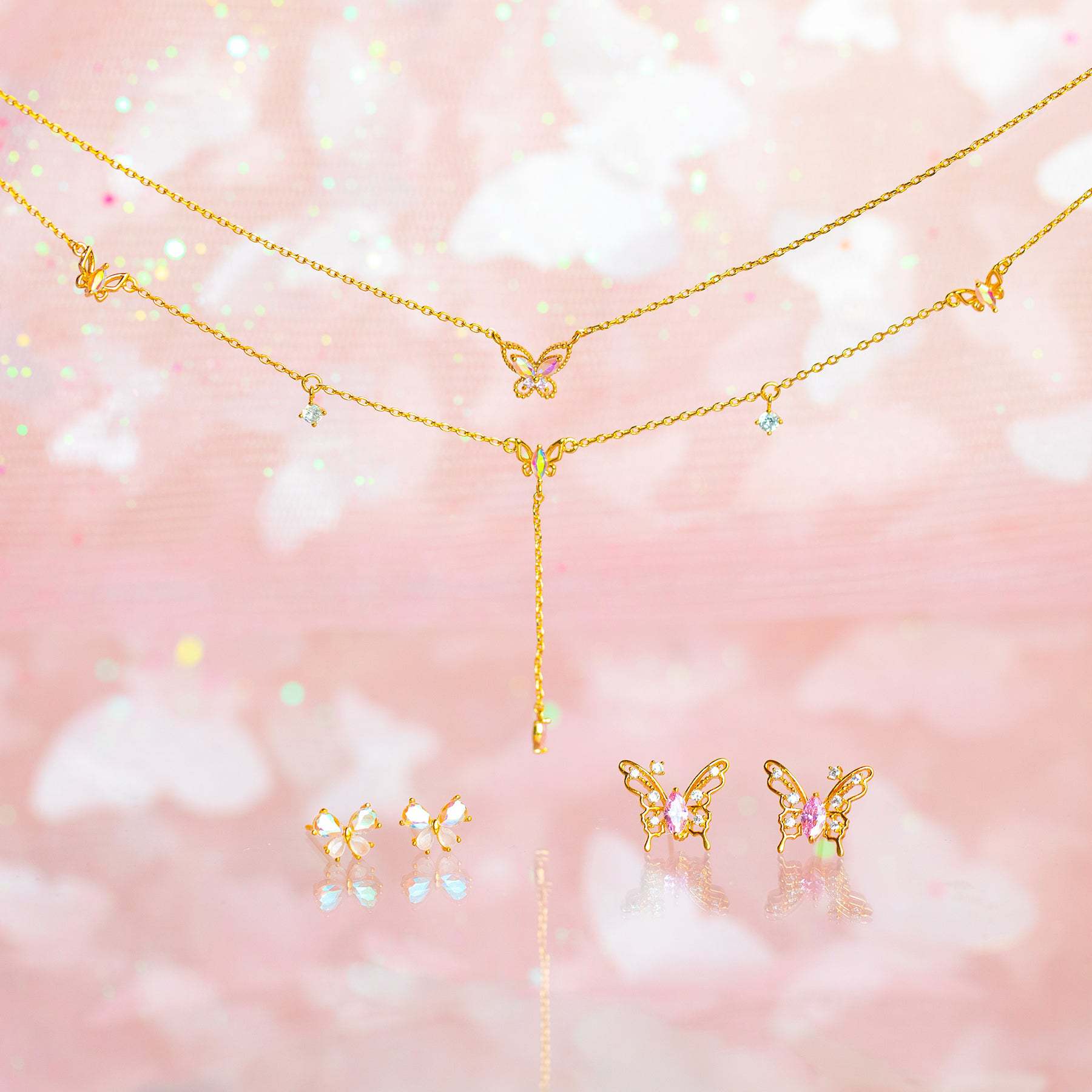 Korean Style Korean Style Dignified Hollow Butterfly Studs Micro Inlaid Zircon Pure Silver Ear Pin E