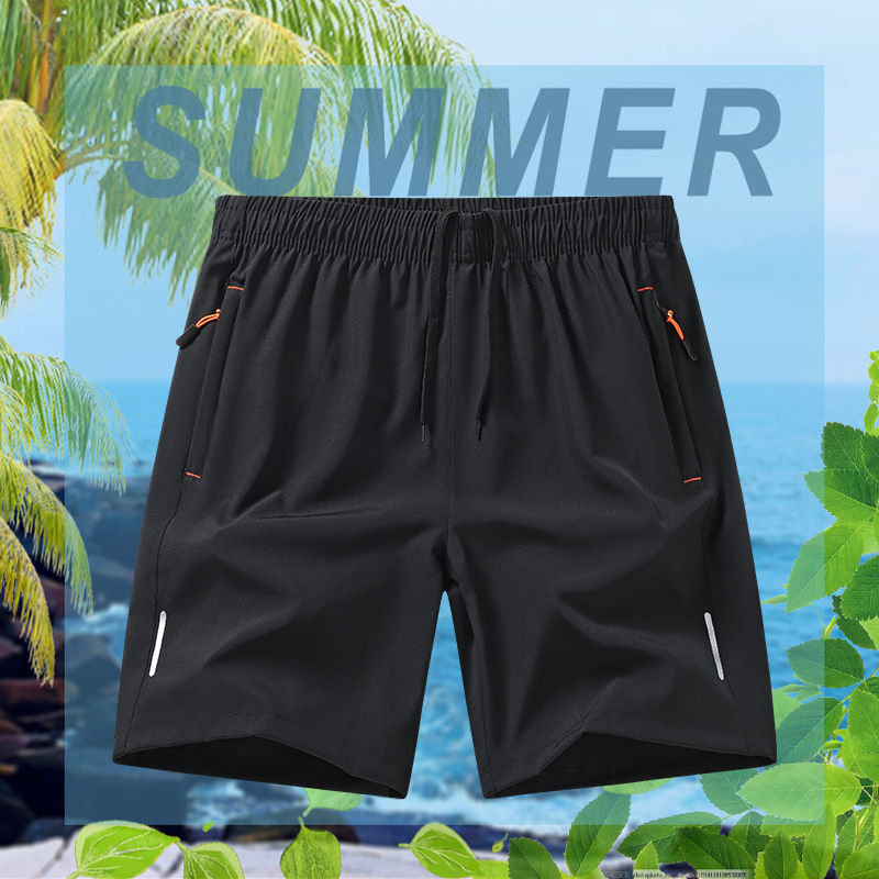 Hochwertige Herren-Caprihose aus Eisseide, schnelltrocknend, trendig, locker geschnitten, gerades Bein, Sommer, Freizeit, Sport, dünne Shorts_voghion.com