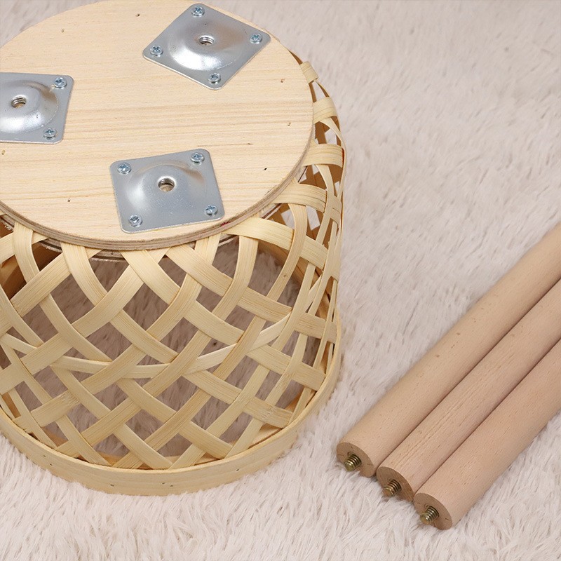 Estilo nórdico transfronterizo personalizado sala de estar cesta de flores tejida de bambú decoración de maceta de ratán de bambú balcón soporte de flores de planta cesta tejida