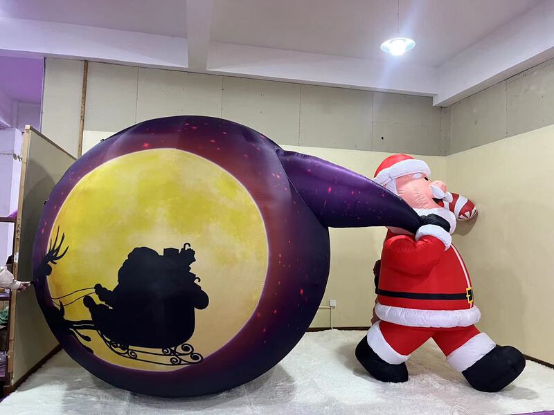 インフレータブル発光クリスマスエアモデル壁に登るサンタクロース雪だるま漫画デパート美陳装飾エアモデル|undefined