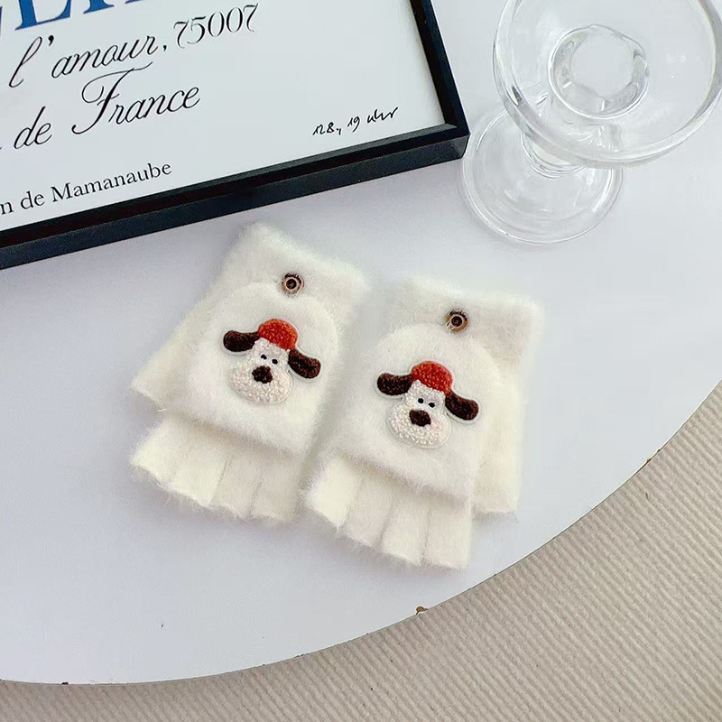 Guantes infantiles de invierno para niñas guantes de dedo para niñas guantes de medio dedo para estudiantes de escritura de escritura guantes de flip