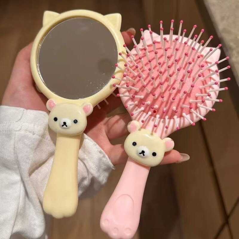 新しいリラックマエアバッグツーインワンコームかわいい漫画エアクッションポータブルマッサージミニハンドヘルドミラーコーム|undefined