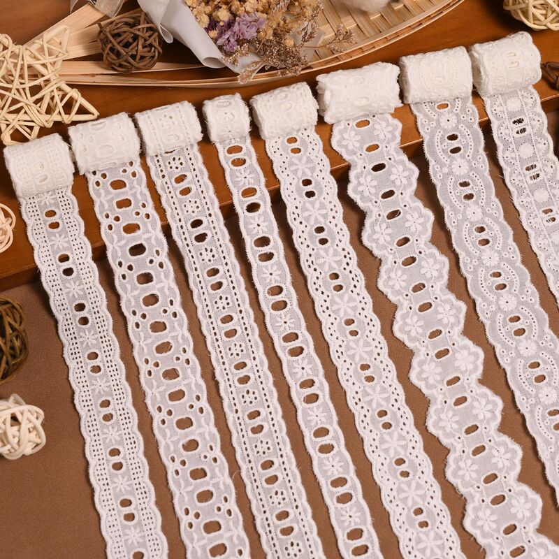 Dress Children's Clothing Lolita Lace Cotton Edge Embroider Double Edge Wearable Ribbon Cotton Lace Strip
