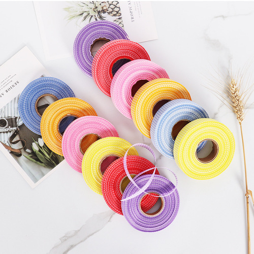 Plaid ribbon baking cake decoration packaging ribbon double-sided plaid ribbon 2cm flower gift box diy strap