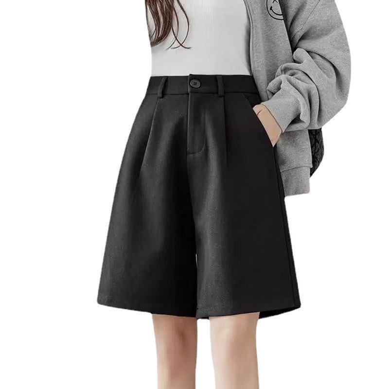 느슨한 병 반바지 5 점 바지 높은 허리 A 자형 20 개의 넓은 다리 바지 여름 세트 외부 착용 22 여성용 부츠