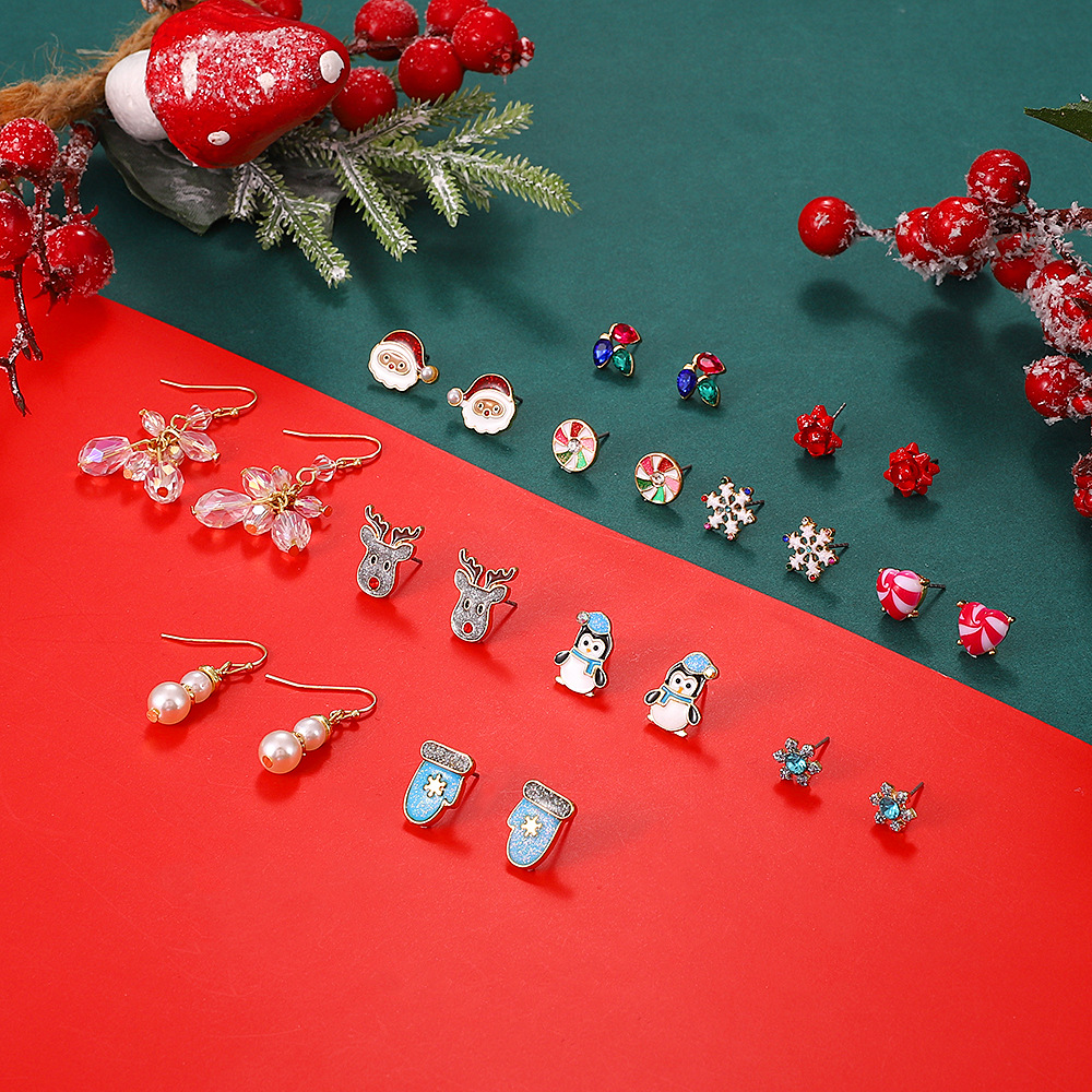18g Weight Christmas Festival Women's Gender Cute Style Cute Earring Sets 2