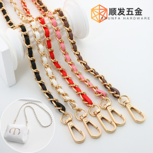 New leather chain metal chain PU lanyard bag chain replacement bag chain accessories women's bag chain shoulder strap chain