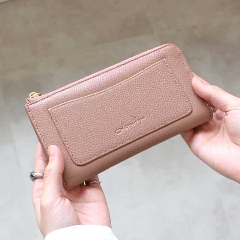 ロッテ ホットセール ライチ柄レザー レディース 長財布 ポータブル 手持ち 大容量 コントラストカラー 小銭入れ カードスロット付き|undefined
