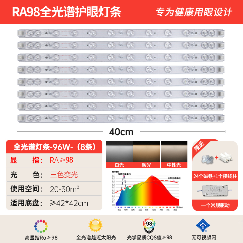 LED シーリングランプストリップロング芯交換用ライトパネルフルスペクトル 3 色調光リビングルームランプビーズパッチ|undefined