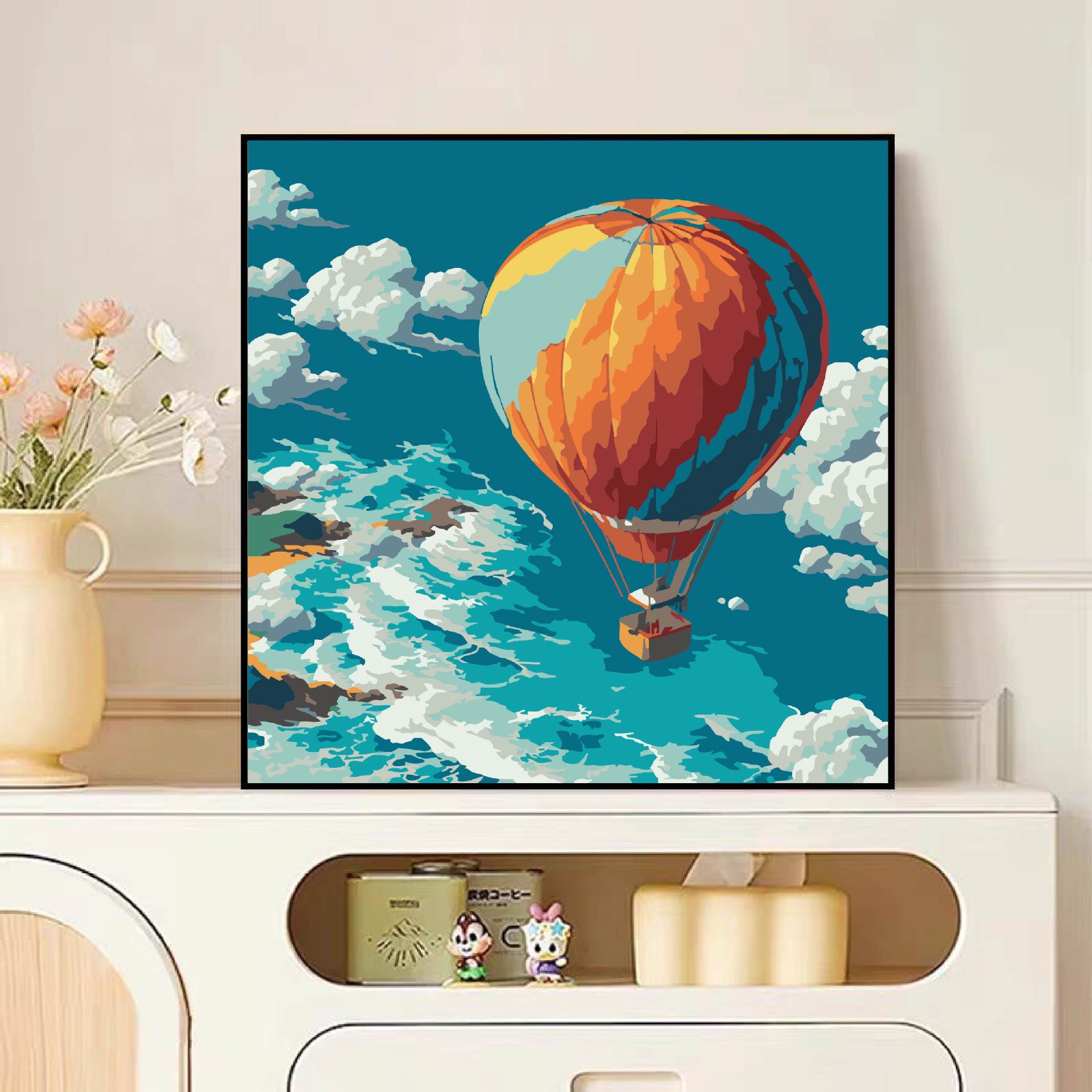 Diy pintura al óleo digital dibujos animados para niños pinturas acrílicas pintadas a mano pinturas de tamaño pequeño pinturas al óleo pintadas de color simple descompresión