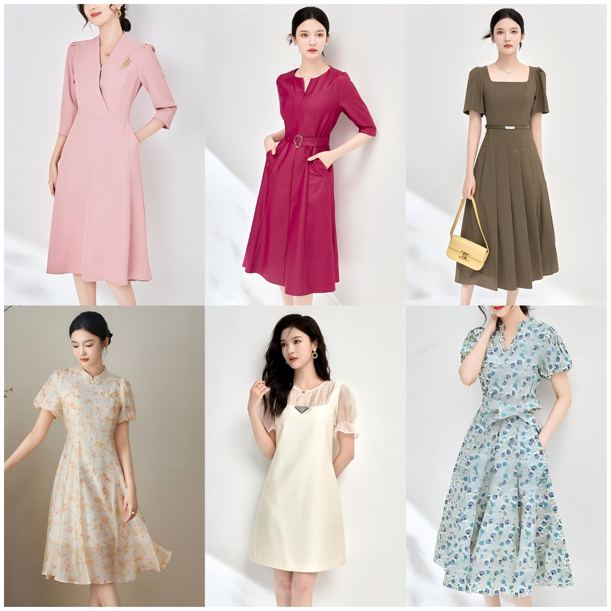 Đầm maxi nữ thắt eo tay ngắn mùa hè — 2411409 - Cam