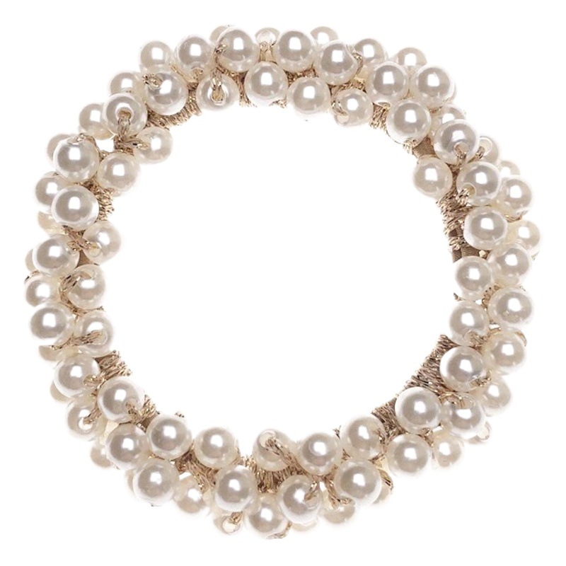 Mori chica fresca hecha a mano con cuentas de perlas diadema estilo coreano Internet celebridad personalizada banda de pelo pulsera de doble uso diadema al por mayor