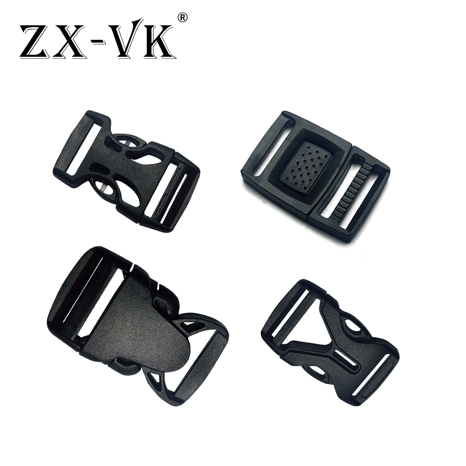 En stock suministro de alta calidad de plástico hebilla accesorios de equipaje mochila hebilla POM material negro hebilla