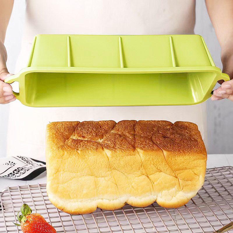 fábrica directa herramienta de horneado rectangular molde de pastel de silicona espesar casero pan tostador molde de pastel