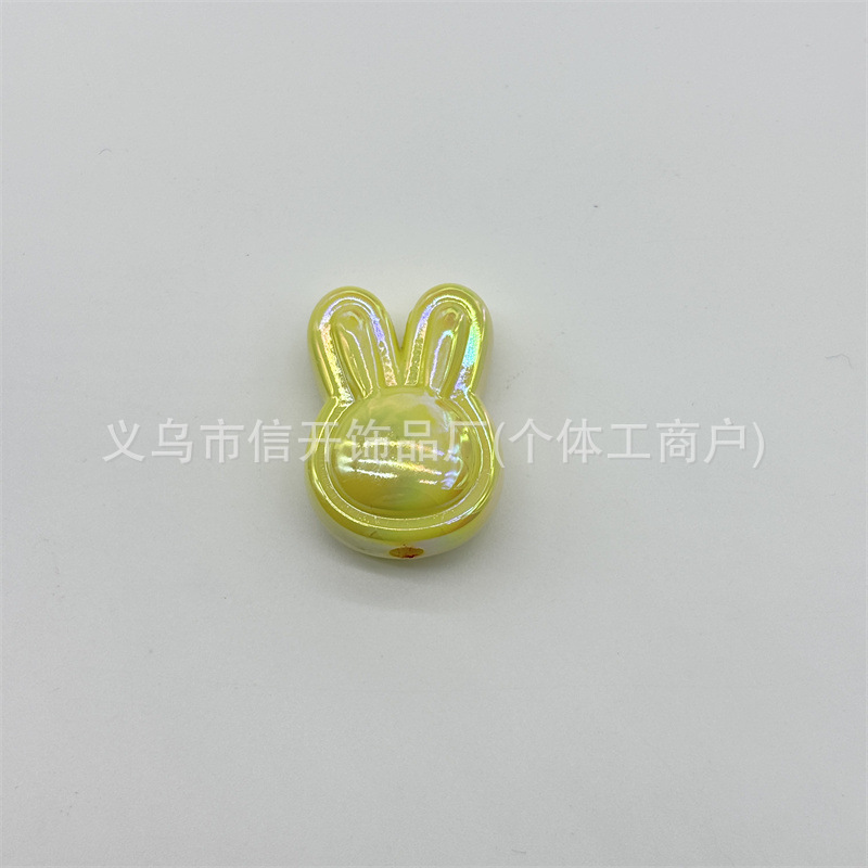 Cuentas de acrílico vibrantes con agujeros verticales y recubierto conejo, para DIY llaveros, cadenas y accesorios de joyería hechos a mano.