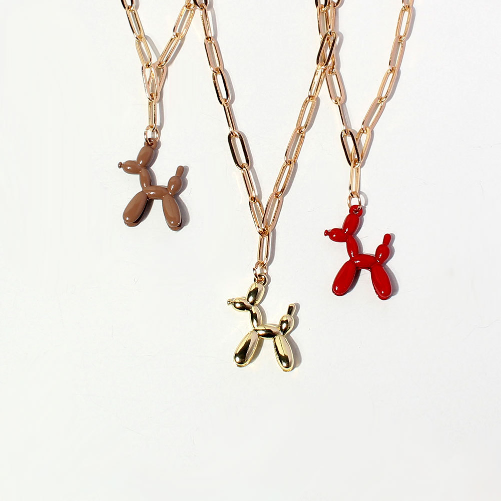 simple style necklace retro personality trend dog pendant hip hop necklace