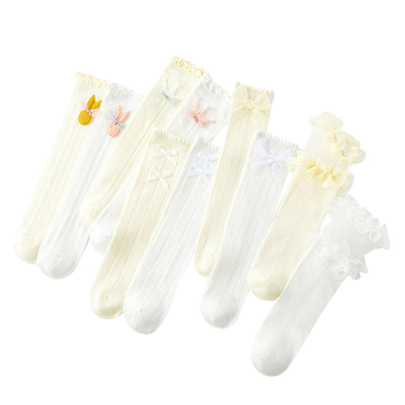 Cartoon children's lace summer thin knee socks
