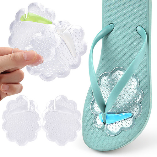 Floral Edge Slip-On Front Foot Pads for Slides with Self-Adhesive, Half-Sized Adjustment, Granular Non-Slip Shock Absorbing Foot Pads