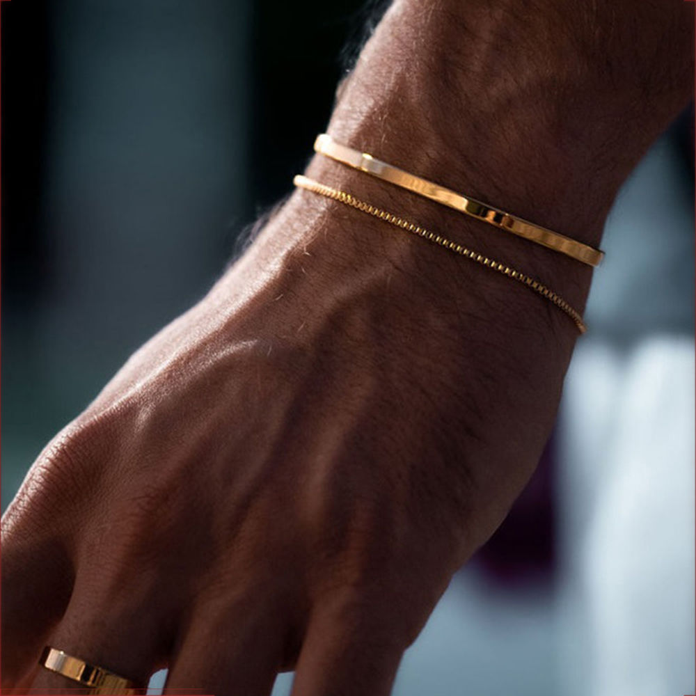 Mens Fashion Sterling Silver Snake Bone Bracelet Image 2