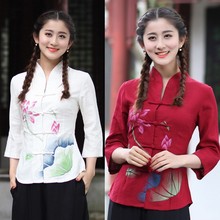 唐装古装上衣 复古盘扣改良旗袍上衣民国风女中国风茶服修身汉服